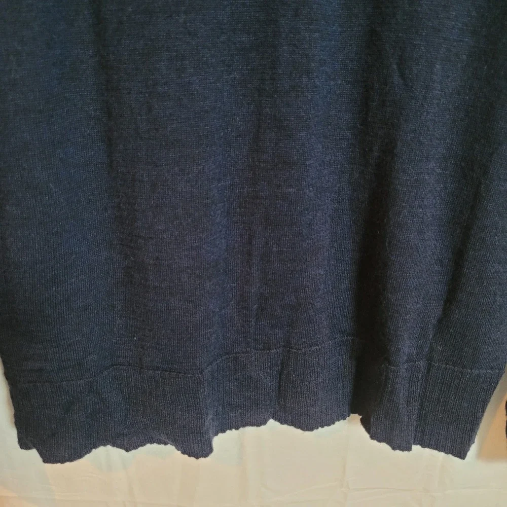 Smartwool Merino Wool Blend 1/4 Zip Sweater Navy Blue Men's Medium Preppy Casual